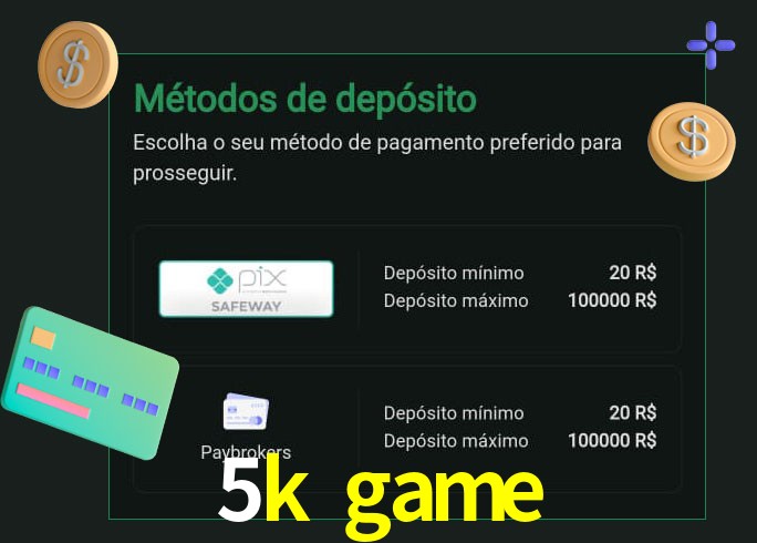 O cassino 5k game oferece uma grande variedade de métodos de pagamento